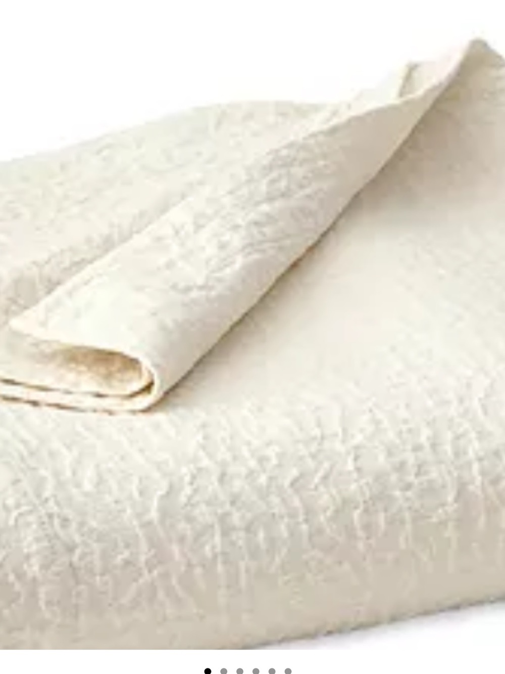Boll & Branch Dappled Vela Grand Coverlet in cream full/ queen .